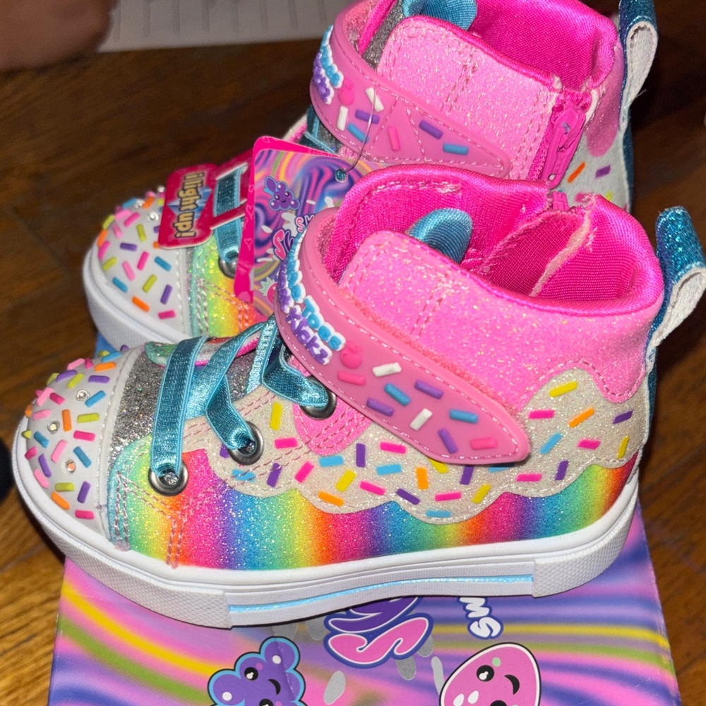 Skechers 314820n MLT sweet kicks a lights twinkle sparks sprinkle party